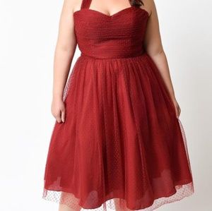 Unique Vintage Swiss Dot Cocktail Dress